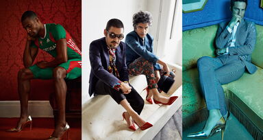 100 homens a usar sapatos de salto alto pelos direitos das mulheres