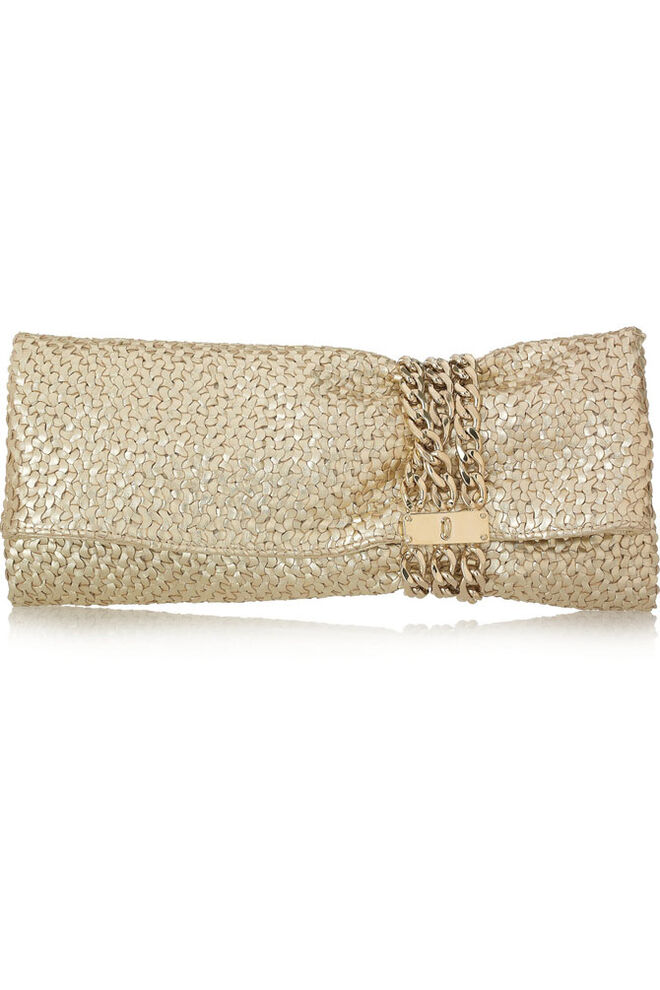 Clutch em pele e metal