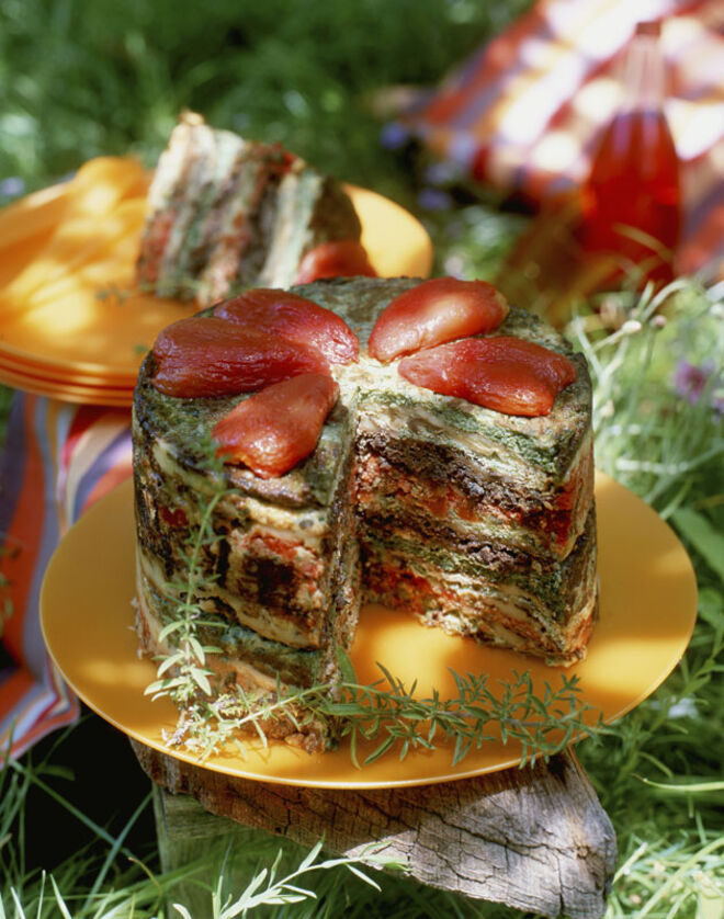 Bolo de panquecas para piquenique