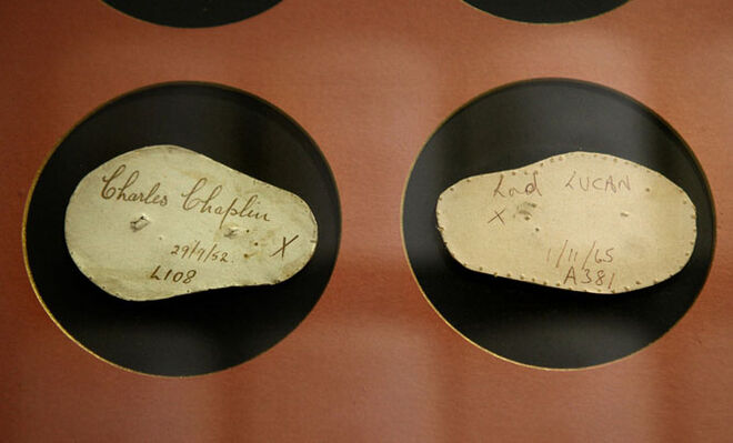 Formatos das cabe?as de alguns clientes, entre os quais est? o de CharlesChaplin