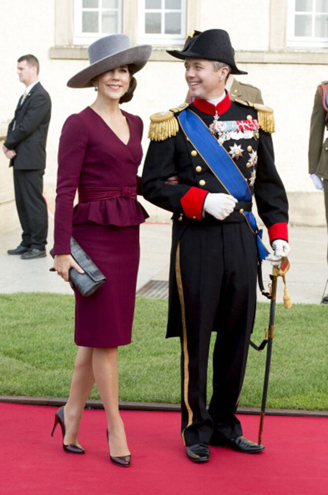 Príncipes herdeiros da Dinamarca Mary e Frederico.