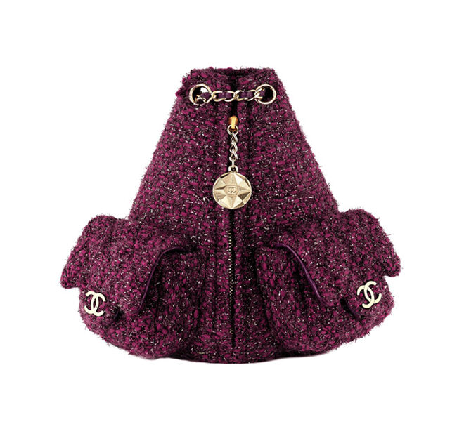 Mochila em tweed (preço sob consulta).