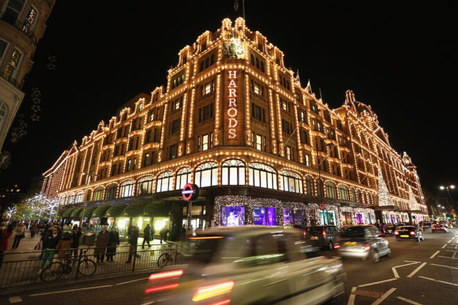 A iluminação de Natal dos armazéns Harrods.