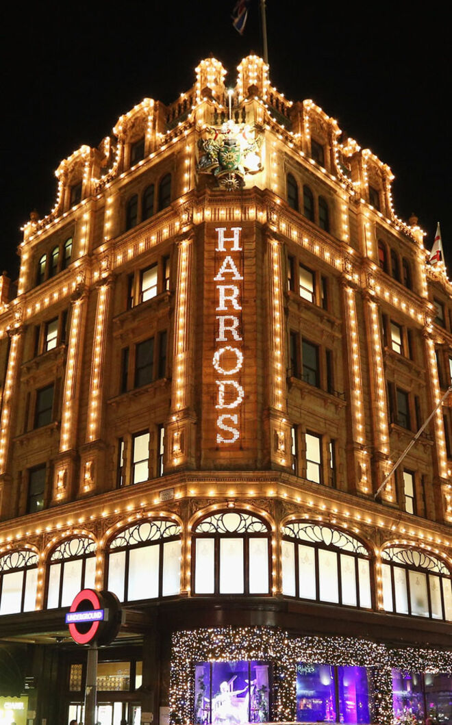 A iluminação de Natal dos armazéns Harrods.