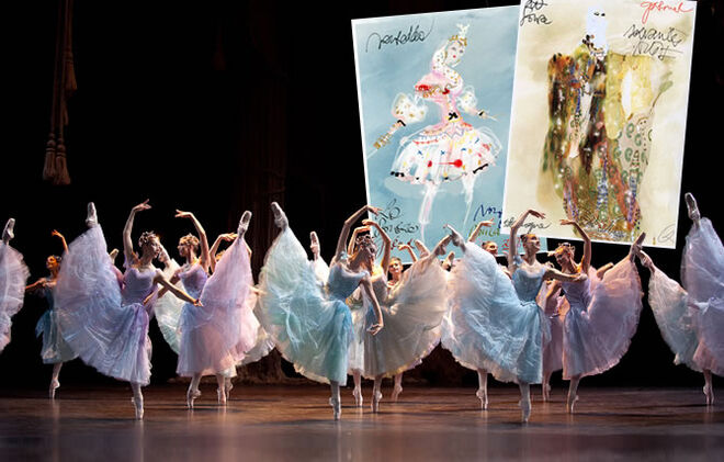 Os figurinos para o bailado La Source em 2011.