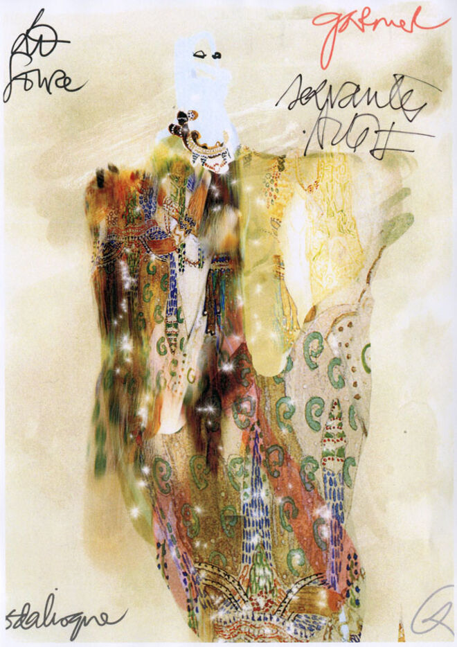 Os desenhos para o bailado La Source, em 2011.