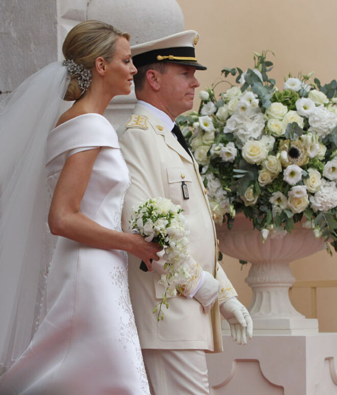 Os noivos depois da cerimónia religiosa.