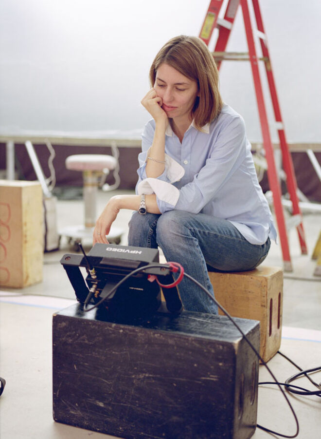 A realizadora durante as gravações