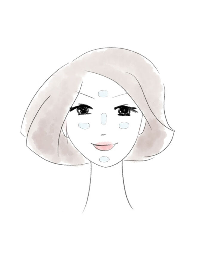 Coloque o creme no rosto