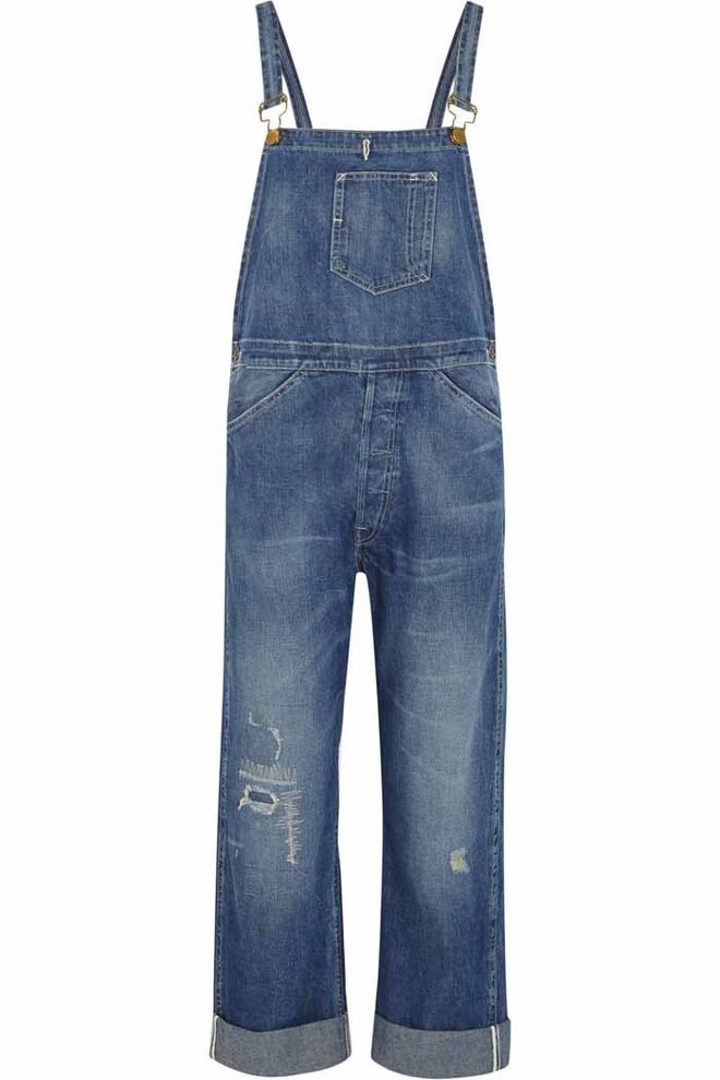 Jardineiras em denim, €350, Levis Vintage Clothing, em www.net-a-porter.com 