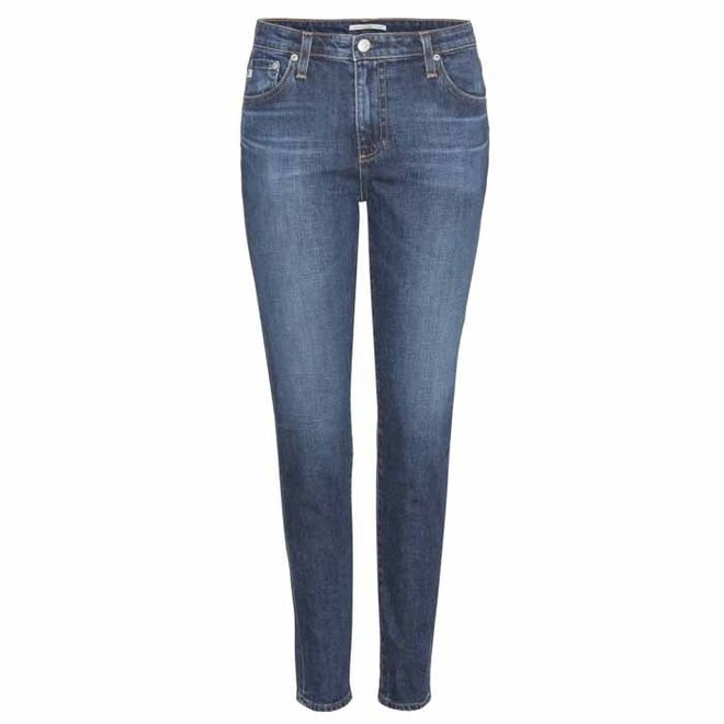 Calças em denim, €269, Alexa Chung para AG, em www.mytheresa.com 
