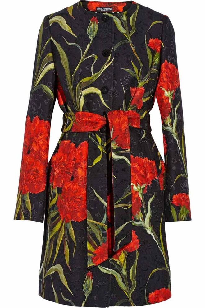 Casaco em crepe de seda, €1950, Dolce & Gabbana