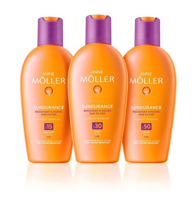Tecnologia solar | 6 horas de resistência ao sol é o que promete a nova tecnologia Filterstay da Anne Möller. Sundurance é a nova linha de alta resistência solar com tecnologia de proteção prolongada, que vai fazer as amantes do verão aproveitar ainda mais os longos dias na praia.