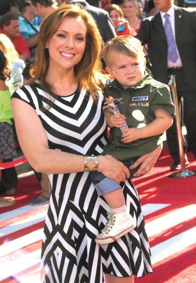 Alyssa Milano com o filho Milo Bugliari