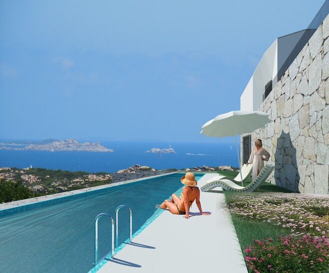 Conhece a Sardenha? Deveria! As praias são maravilhosas e existem hóteis com vistas de cortar a respiração! E esta piscina infinita fica em La Ficaccia, Santa Teresa, Sardenha (TALLER ESTILO ARQUITECTURA / homify.pt)