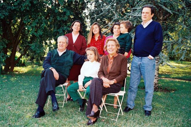 Com a família em 1990