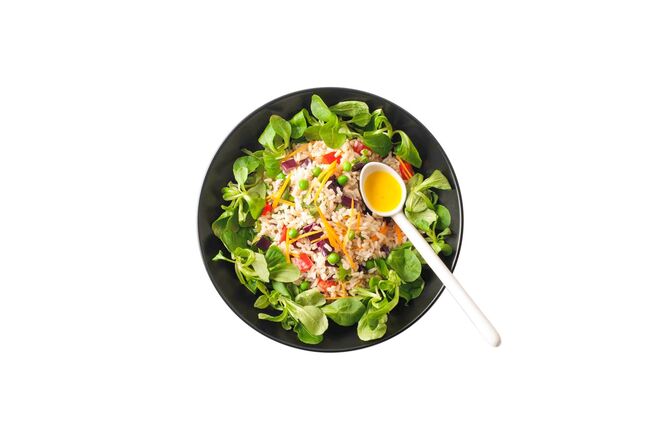 Arroz integral com canonigos