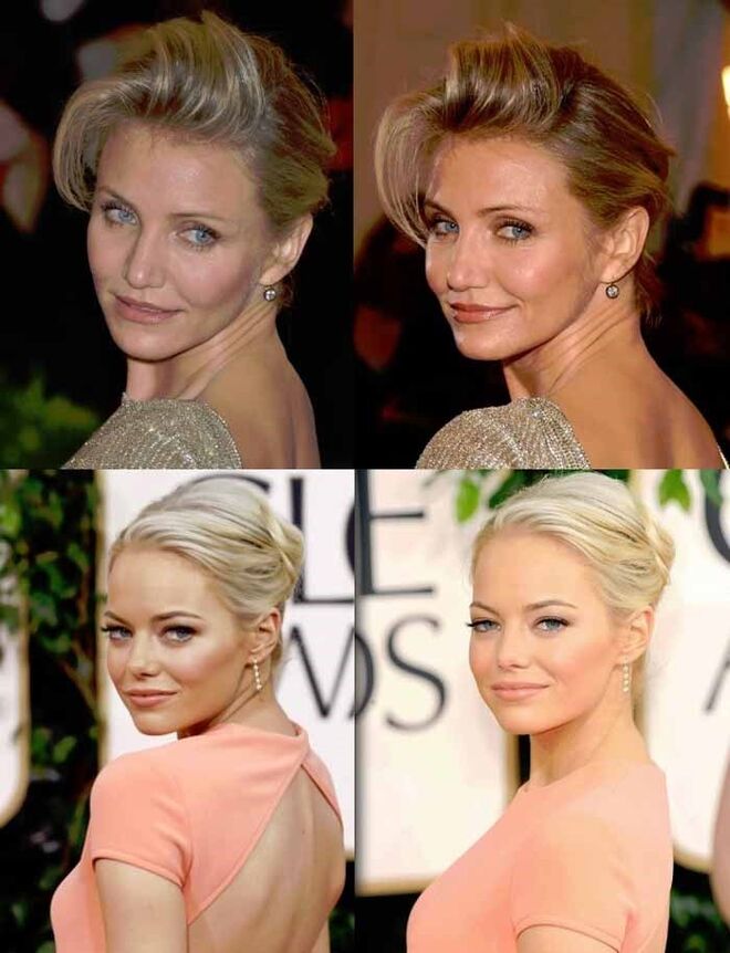 6 | Cameron Diaz e Emma Watson | Descontraia o pescoço. Este simples gesto fará milagres!