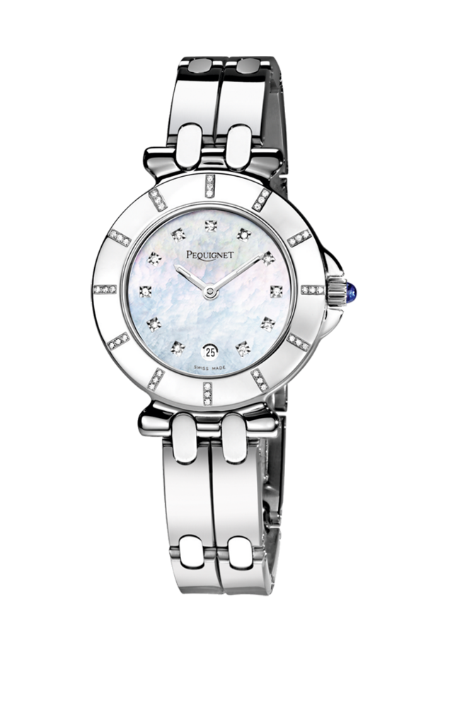 50 | Weekend mode | Relógio Moorea Classic em aço com diamantes, €2010, Pequignet