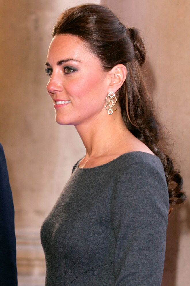 HALF BUN: Kate Middleton