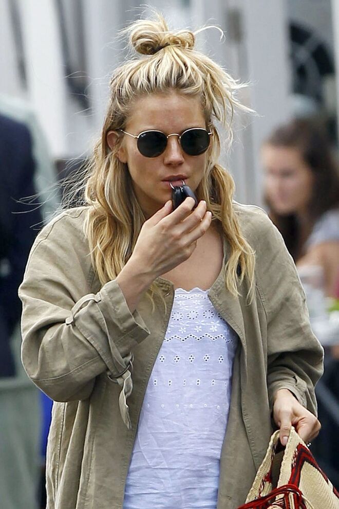 HALF BUN: Sienna Miller