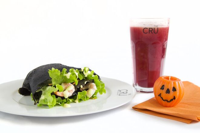 The BlackBeard Wrepe (no Prato)  e o sumo Organic Blood