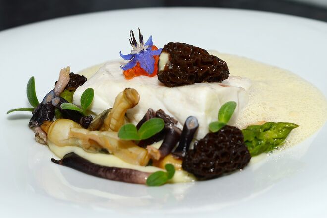 Robalo do mar e as ovas de truta