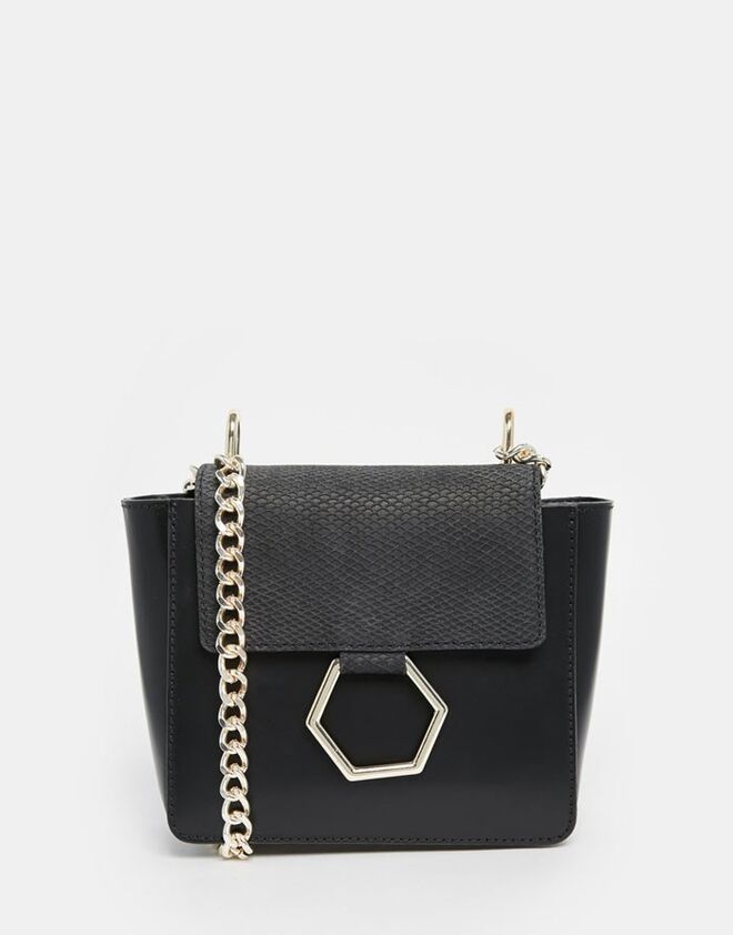 ASOS Premium Chain Leather Shoulder Bag, €88,24