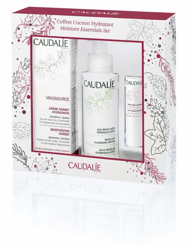 Coffrett Cocoon Hidratante Crème Sorbet Hydratante Vinosource 40ml, Eau Micellaire Démaquillante 100ml, Soin des Lèvres, € 22.40