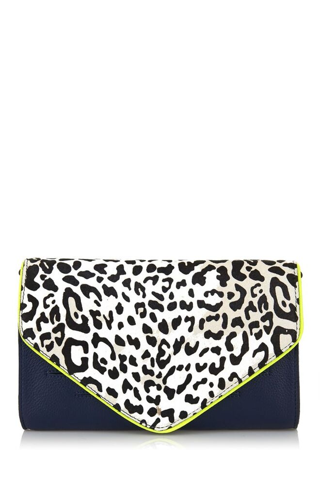Alana Clutch Bag - Navy Leopard Print, Paul's Boutique, €93
