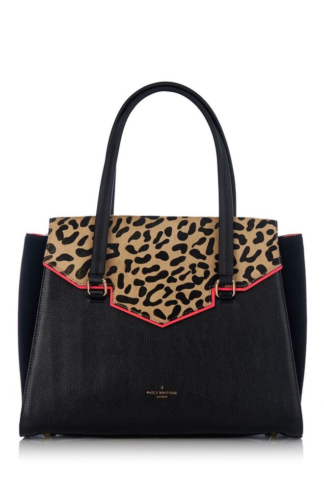 Ashley Shoulder Bag - Black Leopard Print, Paul's Boutique, €140