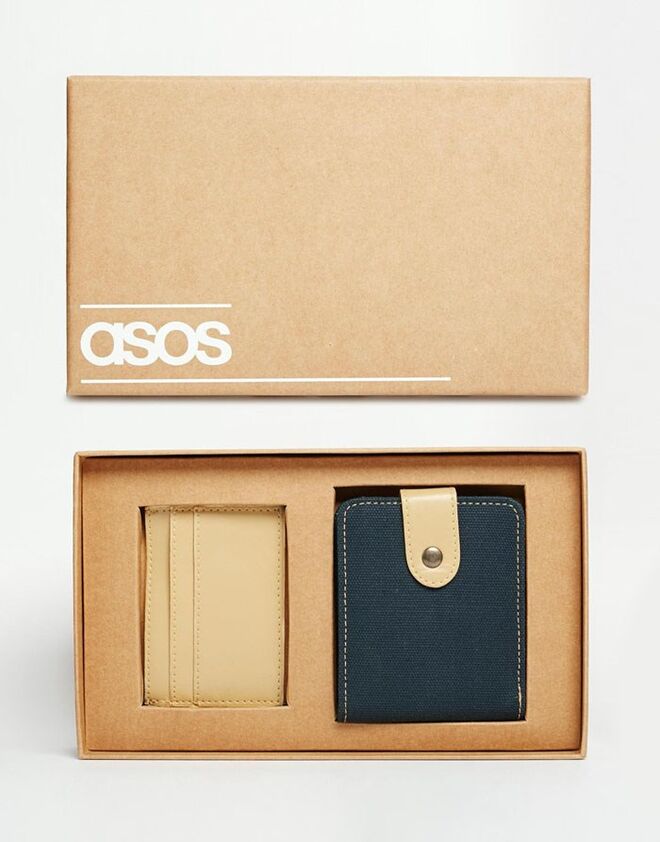 ASOS Gift Set With Wallet And Card Holder In Faux Leather, €17,65