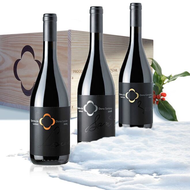 Pack de três Garrafas Dona Louise 2005, Dona Santana 2006 e Dona Georgina 2008, Platina Edition €41,90