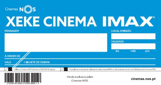 Voucher IMAX (preço sob consulta)