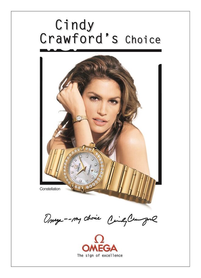 1997: A campanha "OMEGA – my choice" com Cindy Crawford