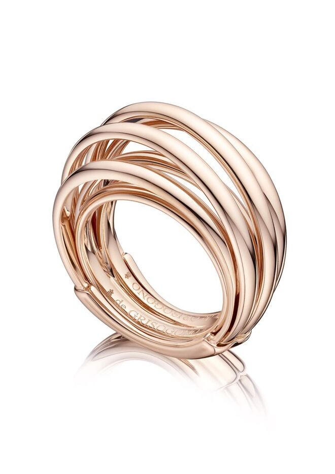 Anel Allegra em ouro rosa, €6200, De Grisogono, na Boutique dos Relógios