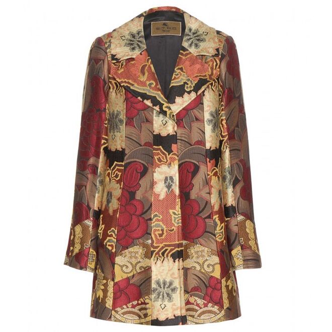 Casaco em jacquard, €1765, Etro, em www.mytheresa.com