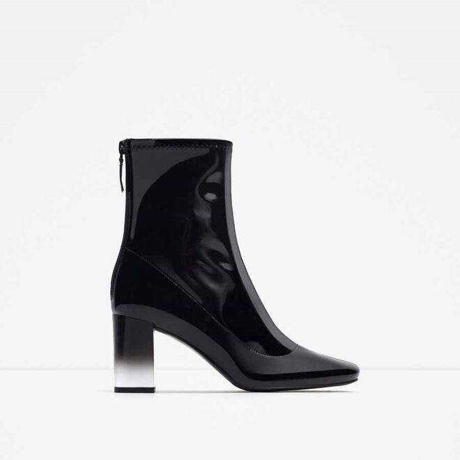 FARDAS DE LUXO | Botas em verniz, €59,95, Zara