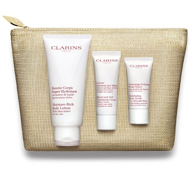 Coffret de esfoliação e hidratação corporal, €39, Clarins