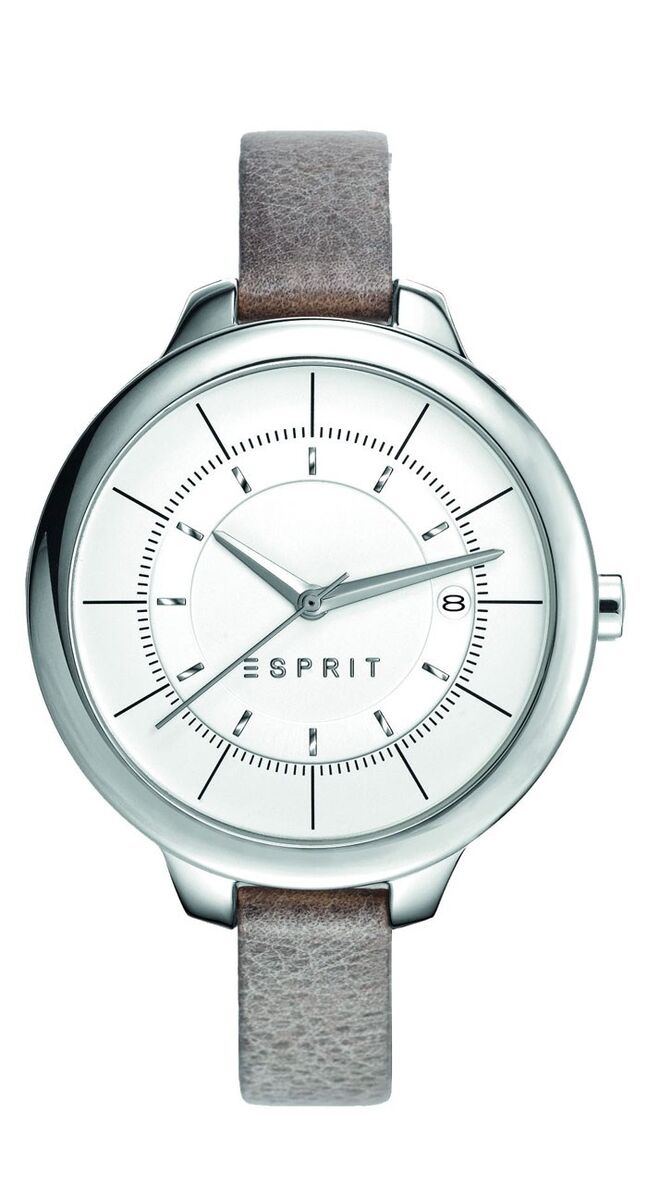 Relógio Lynn em aço com bracelete em pele, €99, Esprit
