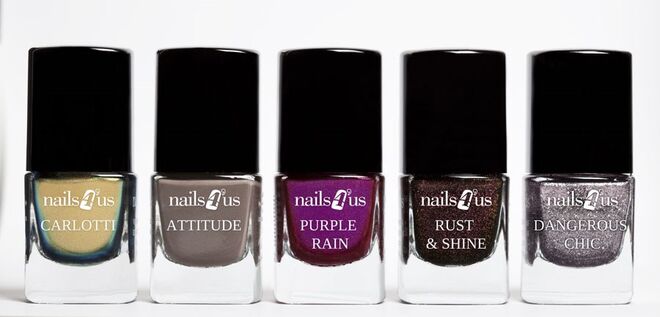 Vernizes 5 Stars, nos tons Rust & Shine e Dangerous Chic, €11,90 (cada), Nails 4’Us