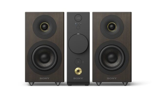 Sistema de áudio compacto da Sony. Sistema de áudio compacto com amplificadores duplos para a reprodução de áudio de alta resolução