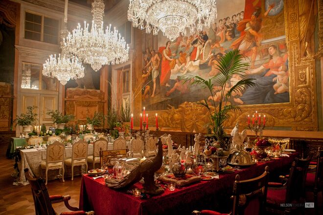 Mesas de Natal no Palácio da Ajuda