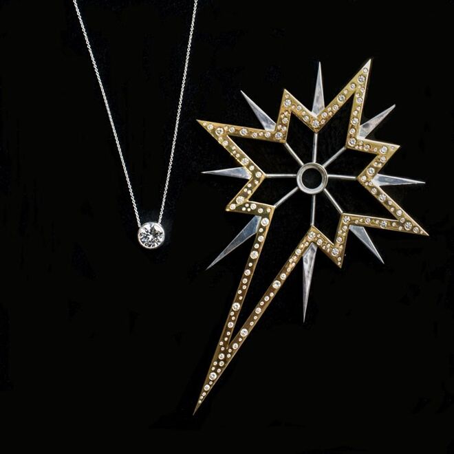 Estrela de Natal com 77 diamantes, €863,864