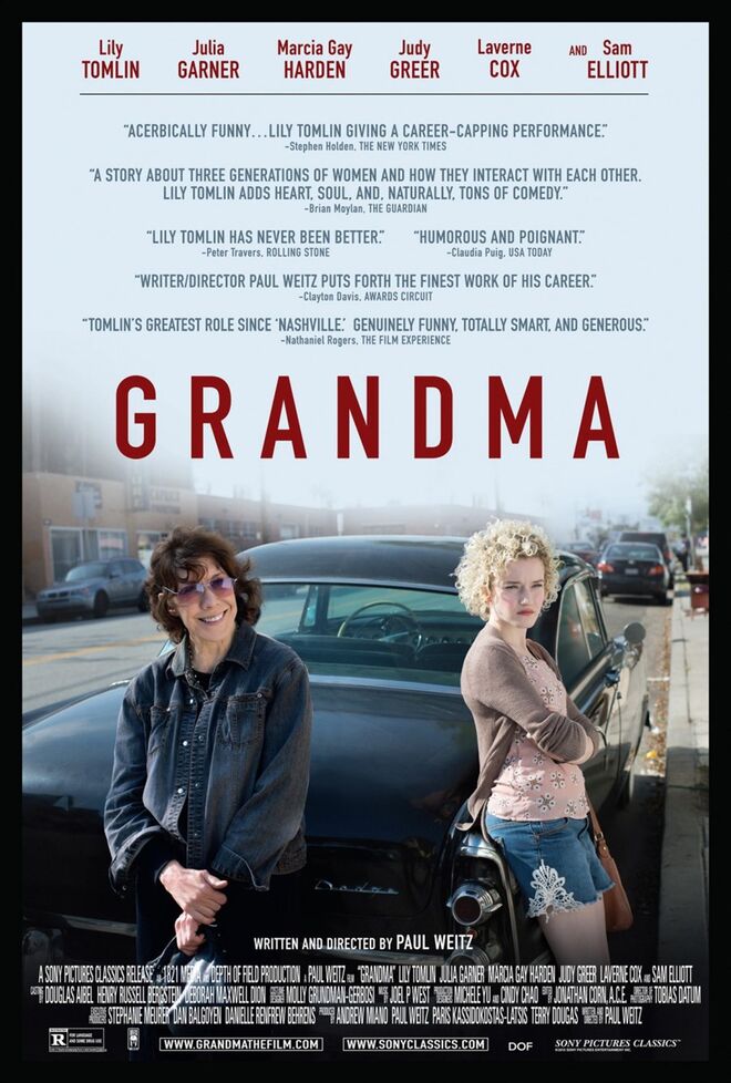 Grandma | MELHOR ATRIZ MUSICAL ou COMÉDIA - Lily Tomlin; 