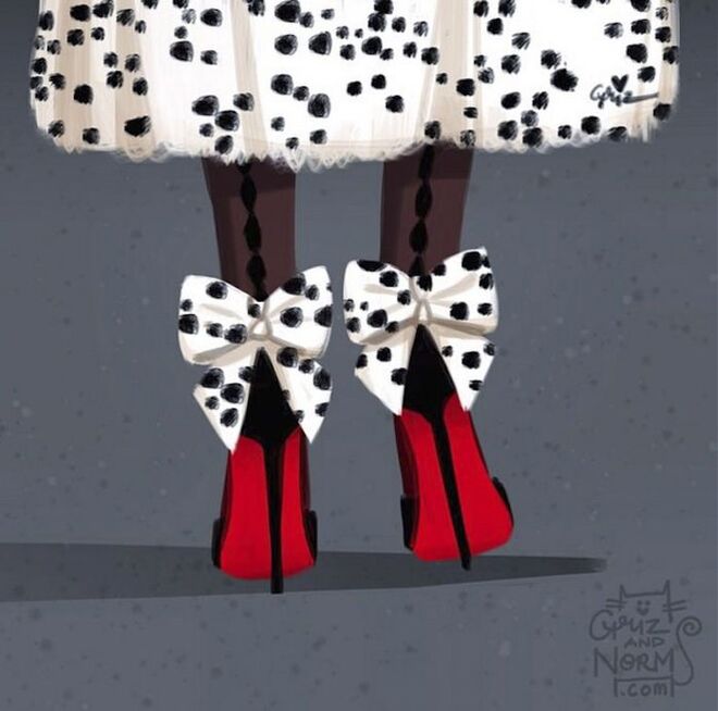 Cruella de Vil, Os 101 Dálmatas, Louboutin