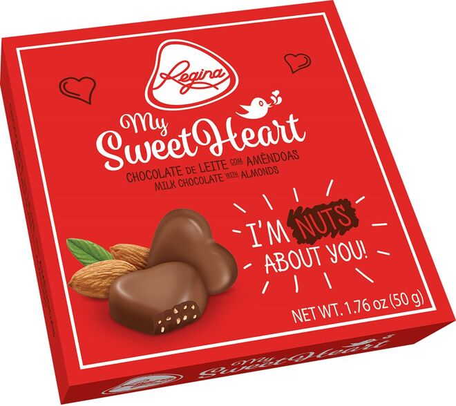 Imperial Bombons Regina My Sweet Heart com chocolate de leite e amêndoas (preço sob consulta)