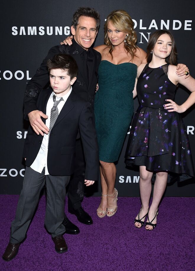 Quinlin Stiller, Ben Stiller, Christine Taylor e Ella Stiller