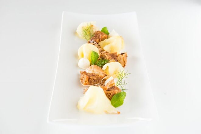 Queijada da Graciosa com Ananás em especiarias