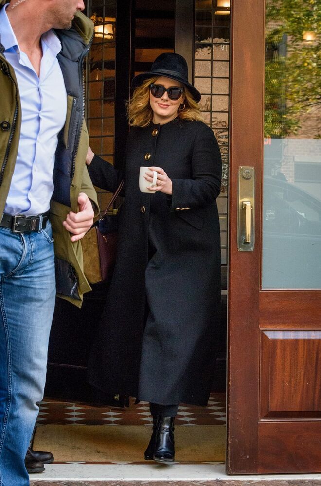 Adele a usar Burberry em Nova Iorque, 2015